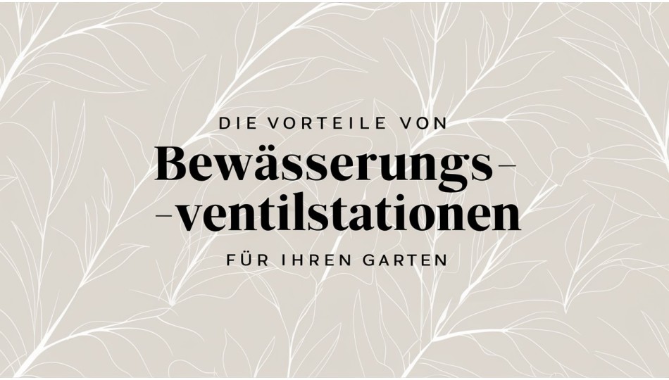 Vorteile von Bewässerungsventilstationen für Ihren Garten